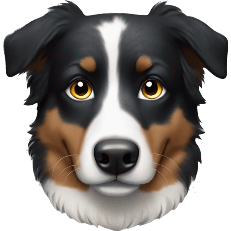 Small black australian shepherd dog with black muzzle emoji