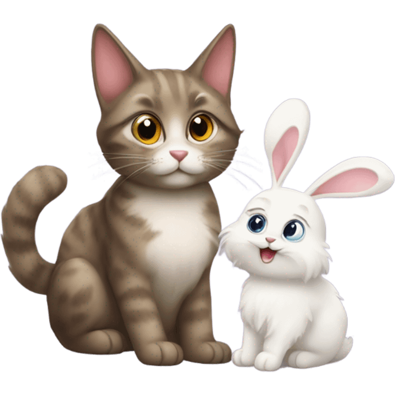 cat and bunny emoji