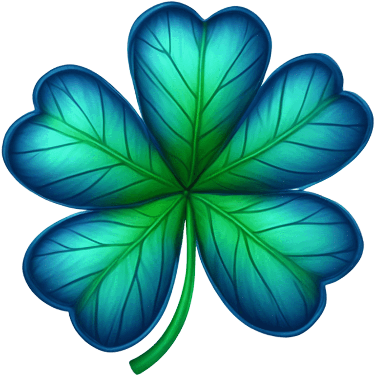 Four leaf blue clover emoji