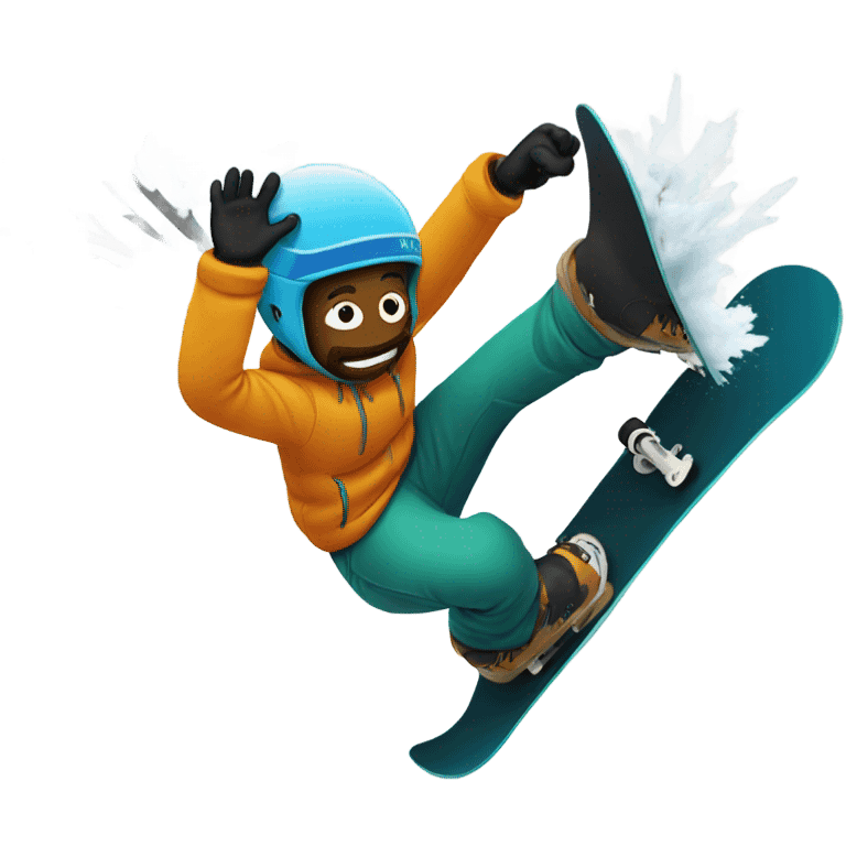 Blowing trees on a snowboard emoji