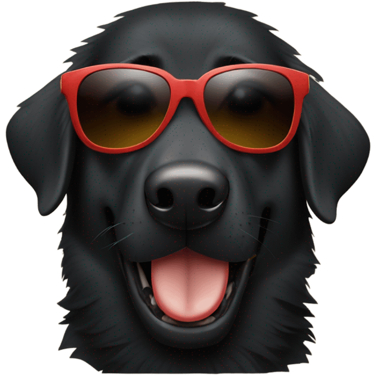 A black German Shepherd wearing sunglasses and smoking a cigar In emoji