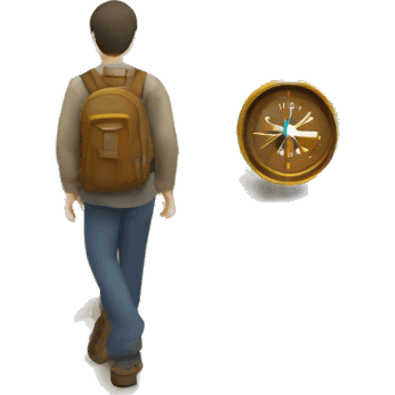 man with map and compass choosing a path emoji