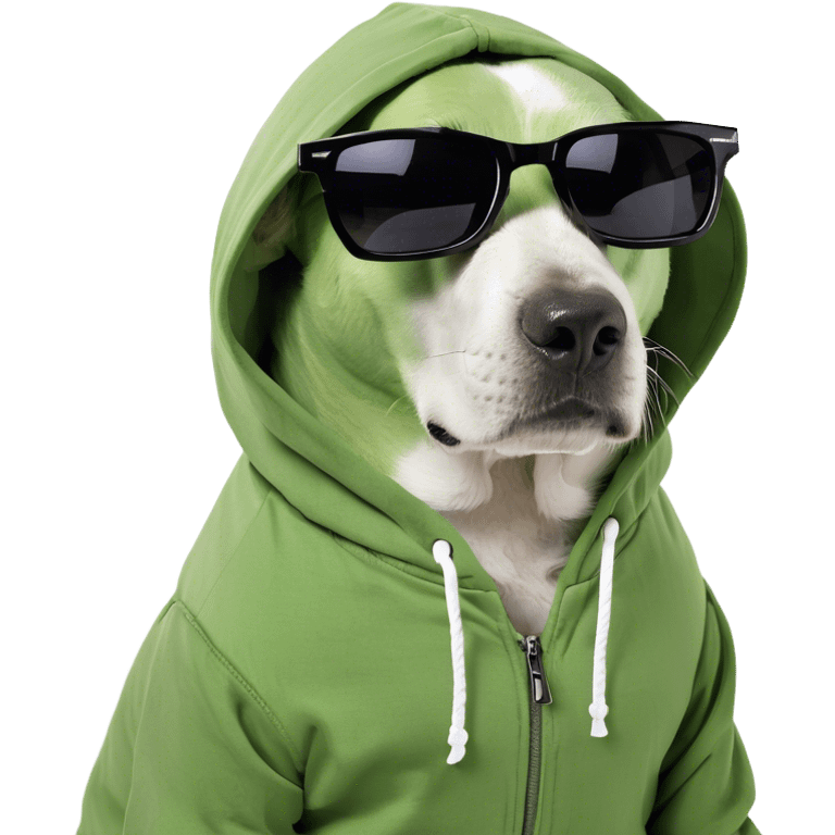 Dog wearing a hoodie emoji