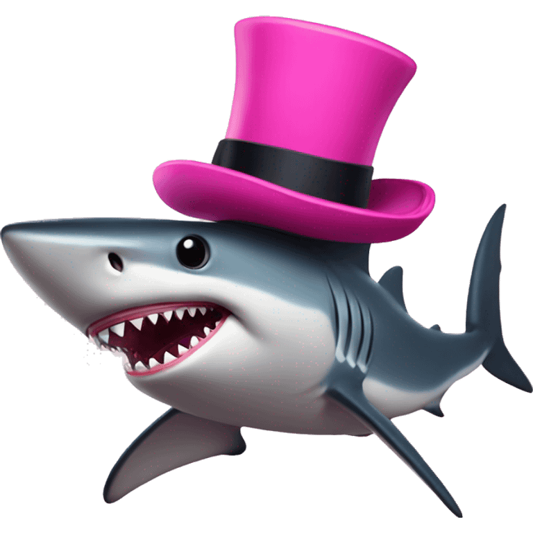 hot pinks shark with a tophat emoji