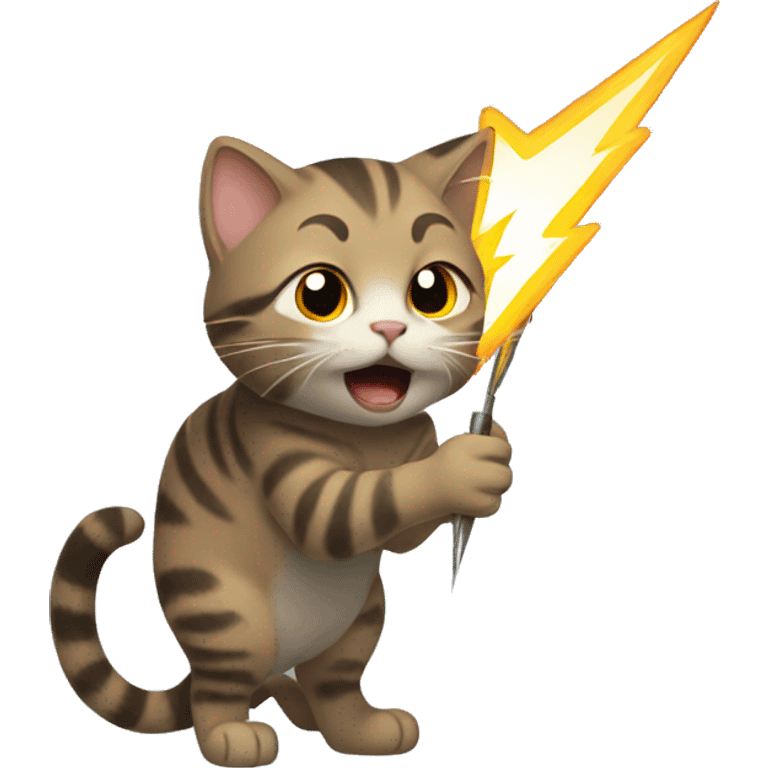 cat wielding lightning emoji