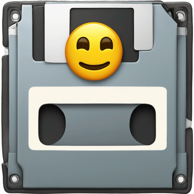 retro smiling floppy disk emoji