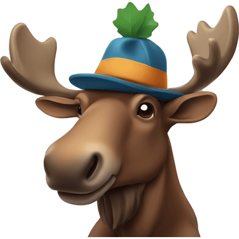 Moose wearing a hat emoji