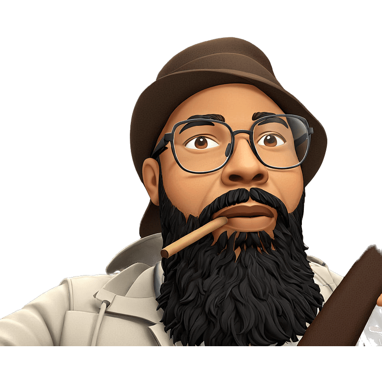 male with glasses and beard emoji