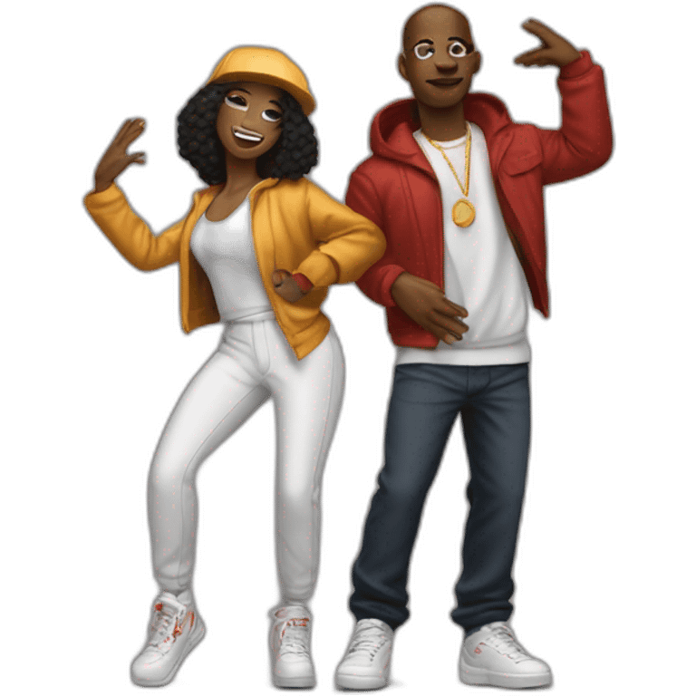 Couple de danseurs de hip-hop et de jazz  emoji