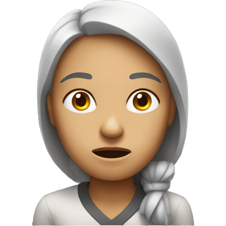 a woman with a frustrated look on her face emoji