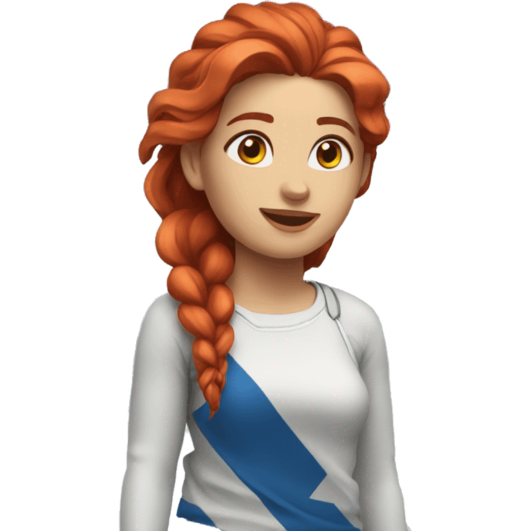 a red hair female on everest with greek flag emoji