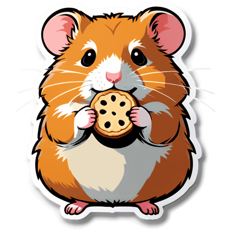 Hamster con una galleta emoji