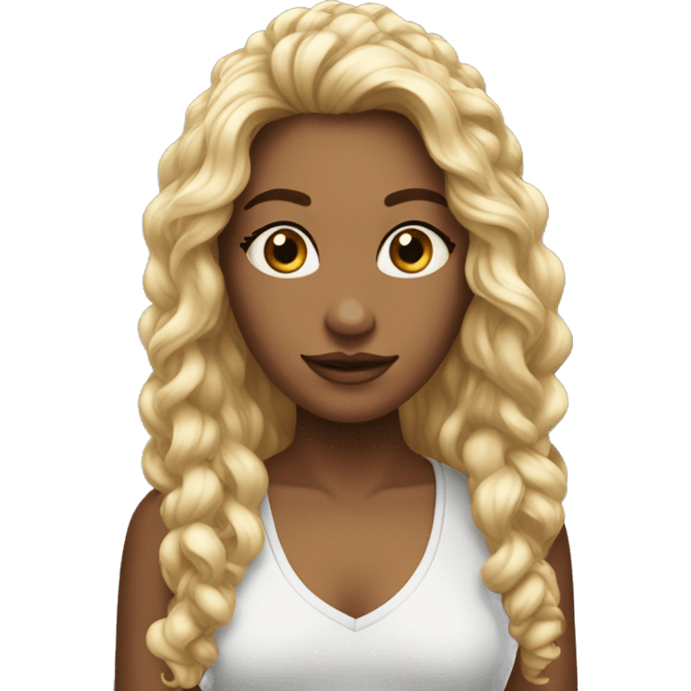 Une métisse avec beaucoup de cheveux longs et noirs  emoji