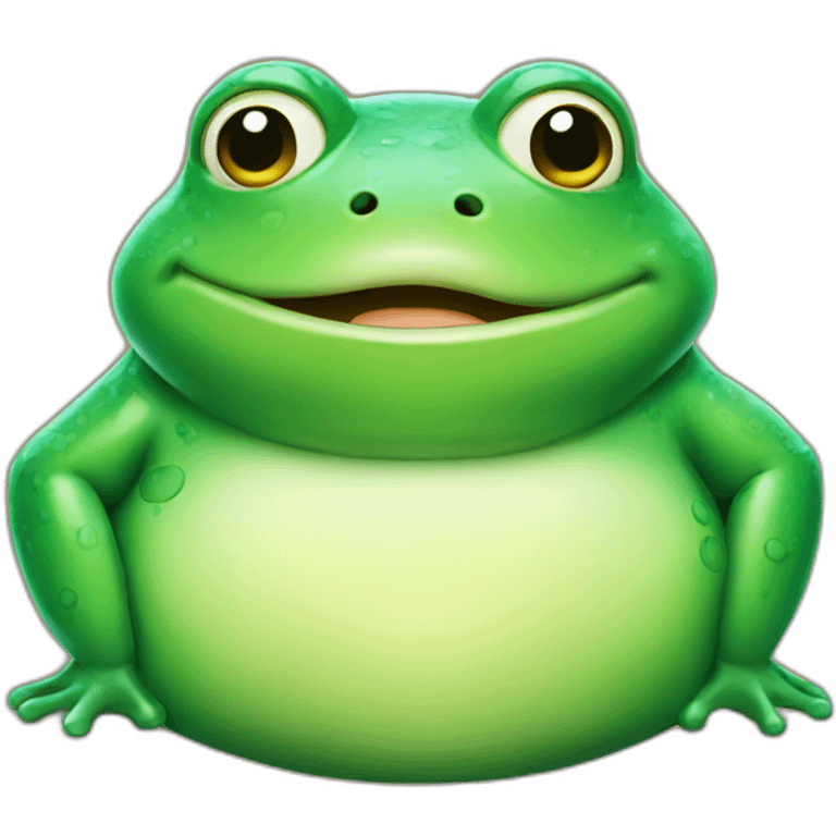 fat frog saying cool emoji