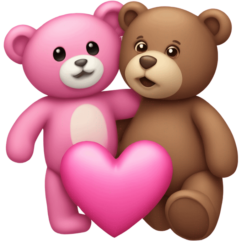 pink heart and teddy bear emoji