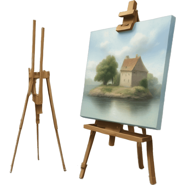 easel with a painting
 emoji