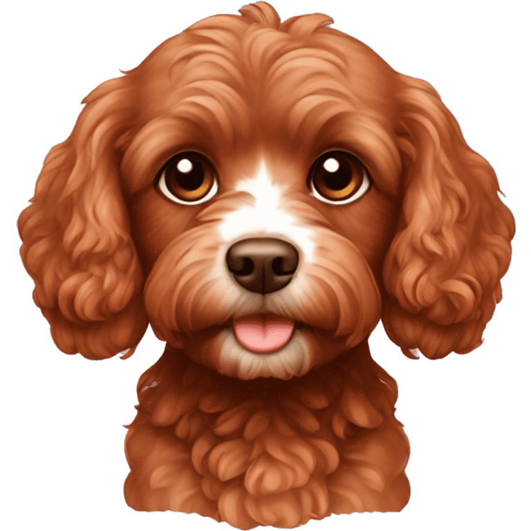 brown cavapoo with red hair male emoji