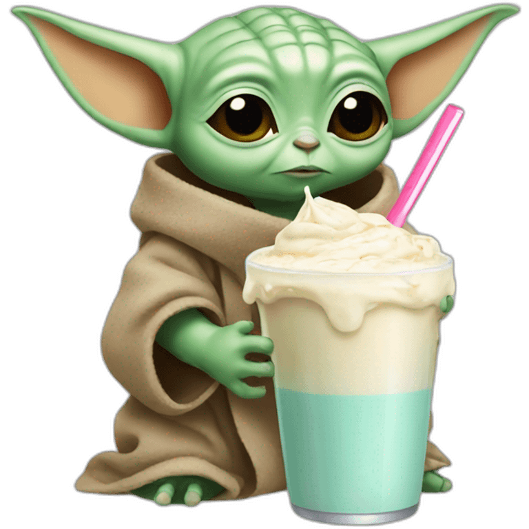 baby yoda drinking a milkshake emoji