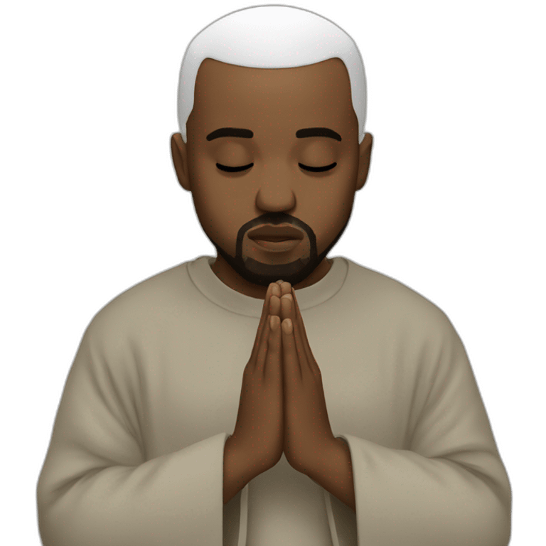 Kanye West praying Islamic prayer emoji