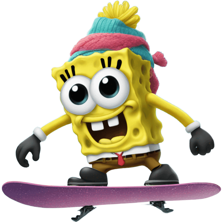 Spongebob snowboarding  emoji