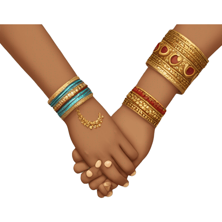 Indian couples hand on hand promise style emoji