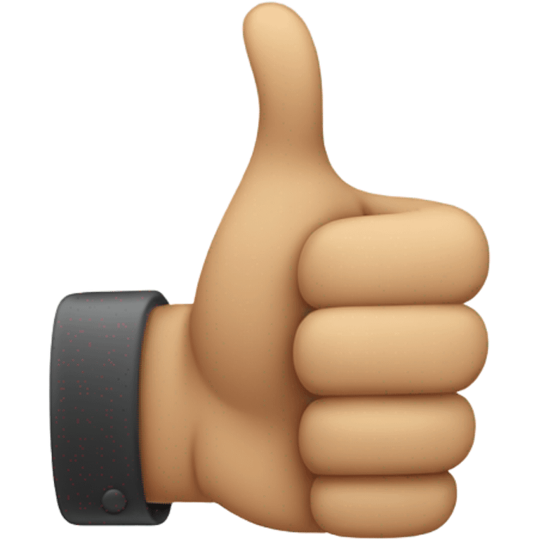 A thumbs up hand, BUT the thumb is a half thumb emoji