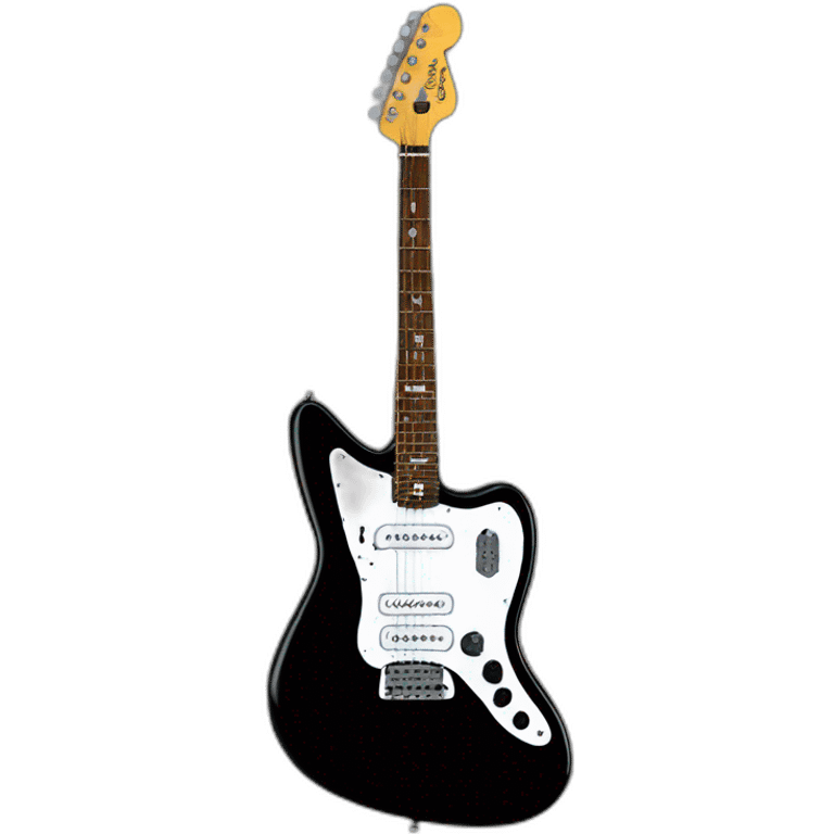 hyper realistic black fender jaguar guitar with single coils pickup and black pickguard emoji