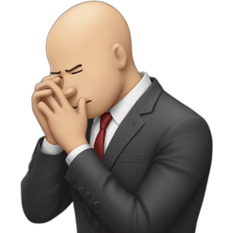  Bald facepalm in a suit emoji