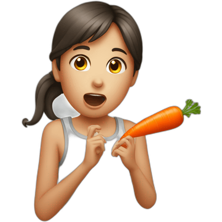 girl choking on a carrot emoji