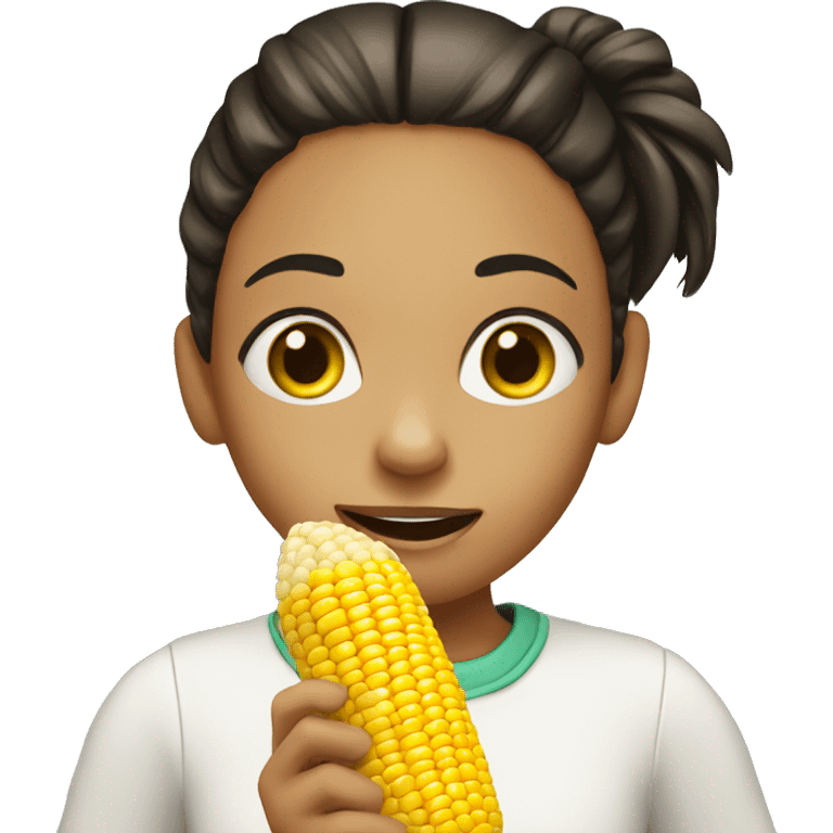 girl eat corn emoji