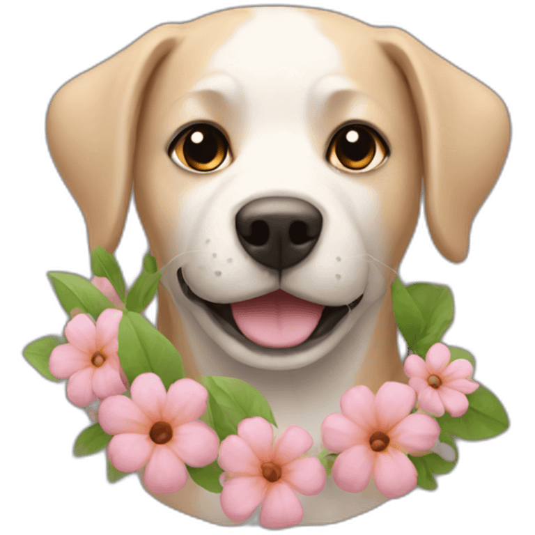 dog with flowers emoji