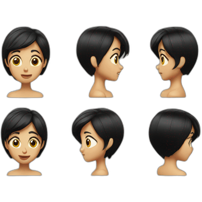 itchy woman black hair emoji