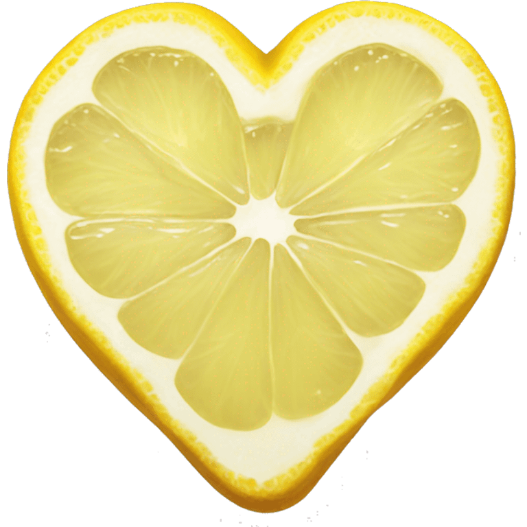 Realistic heart shaped lemon slice emoji