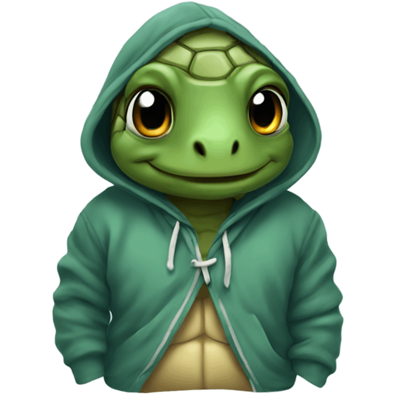 Turtle with hoodie emoji