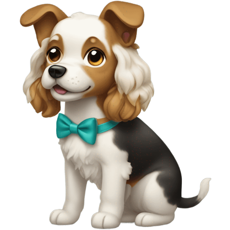 Dog with a bow in its hair emoji