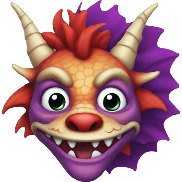 Dragon with clown makeup emoji