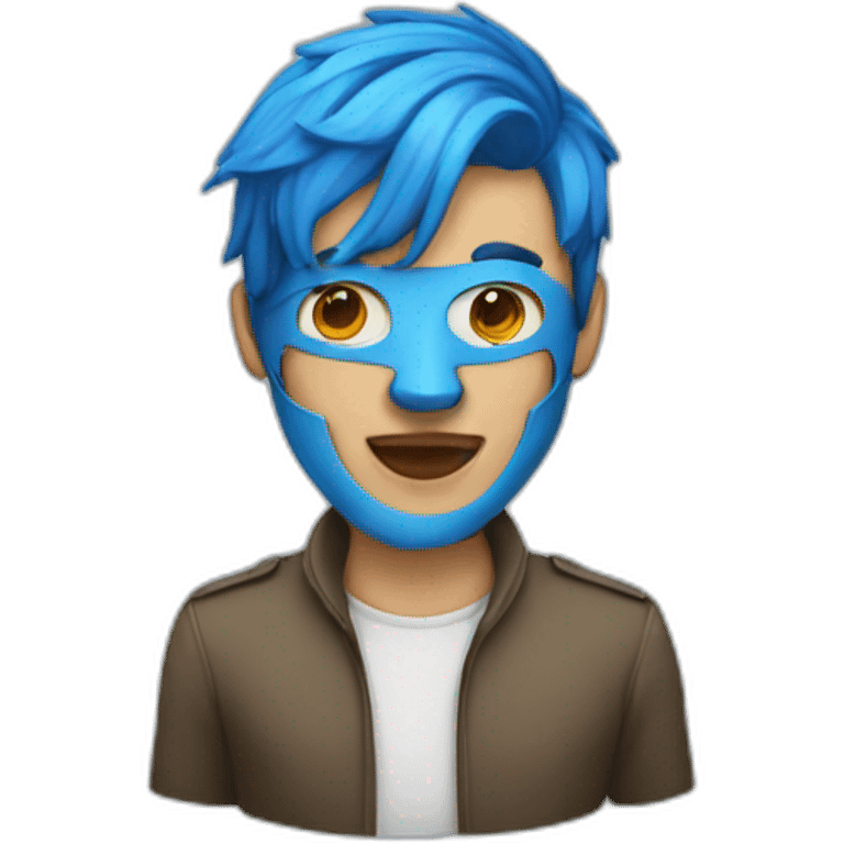 man,mask,bluehair emoji