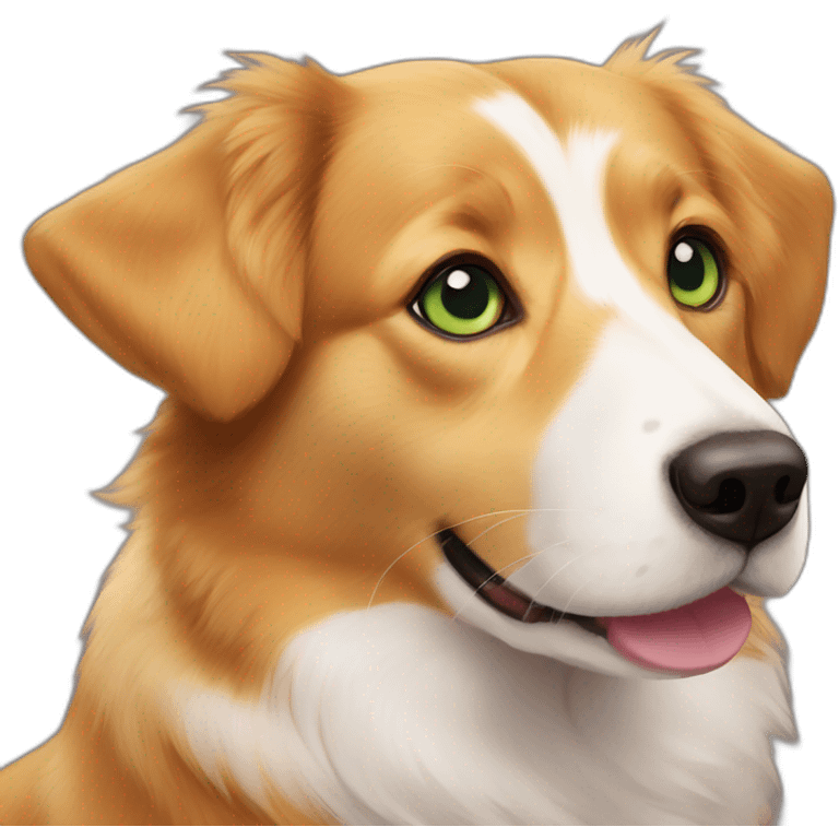 Cute Duck tolling retriever corgi mix green eyes emoji