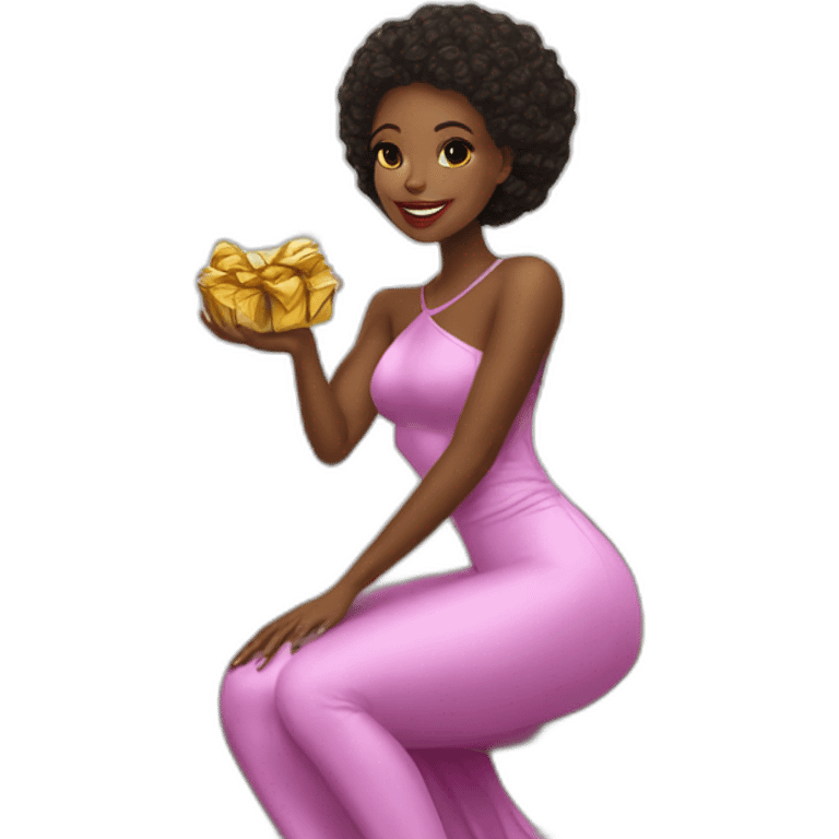 sugar baby with luxurius gifts in her luxurious apartment emoji