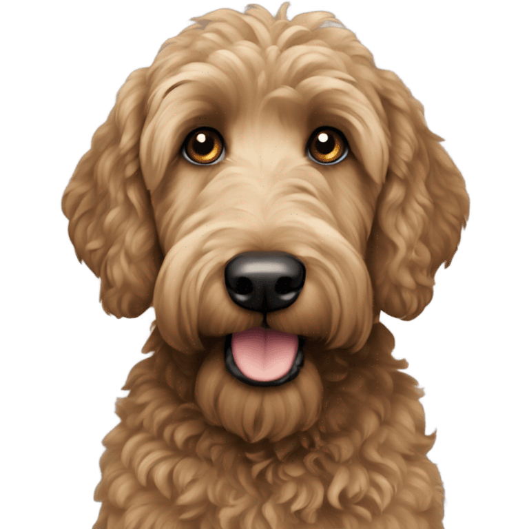 Black goldendoodle dog emoji