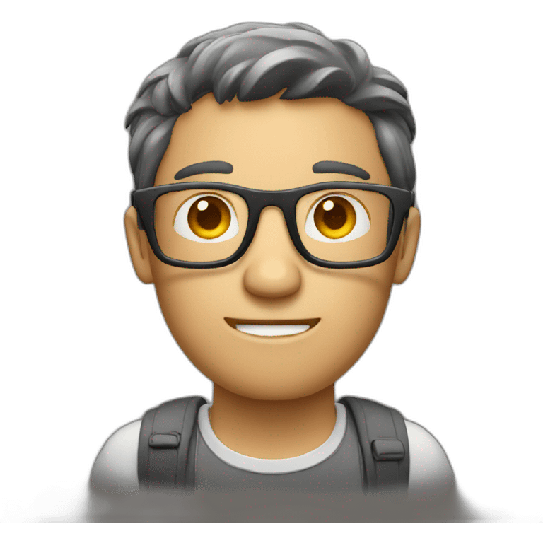 guy with glasses talking to phone emoji