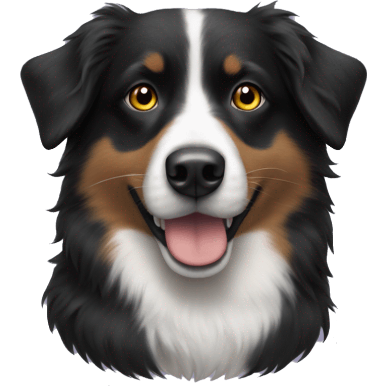 Small black australian shepherd dog Halloween costume  emoji