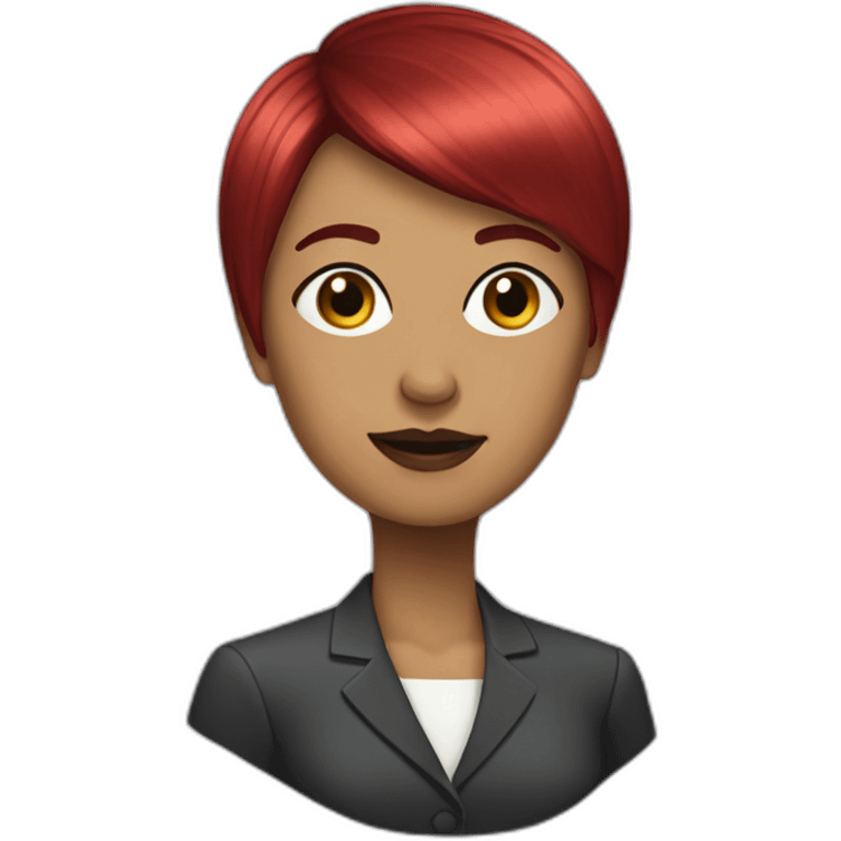 woman politician with short straight ruby hair and straight fringe emoji