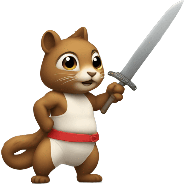 underwear squirell with a sabre emoji