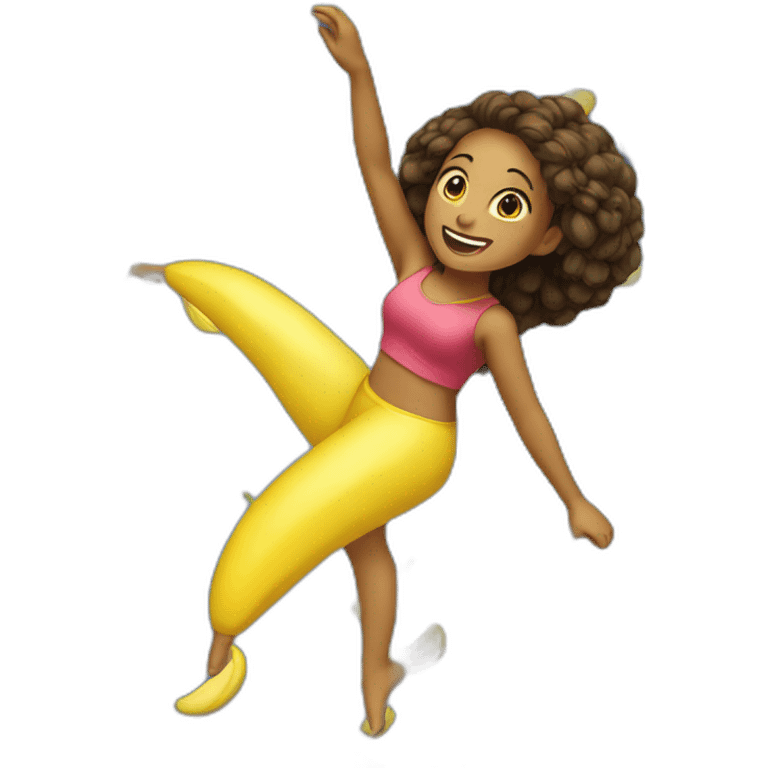 a baka girl dancing on banana emoji