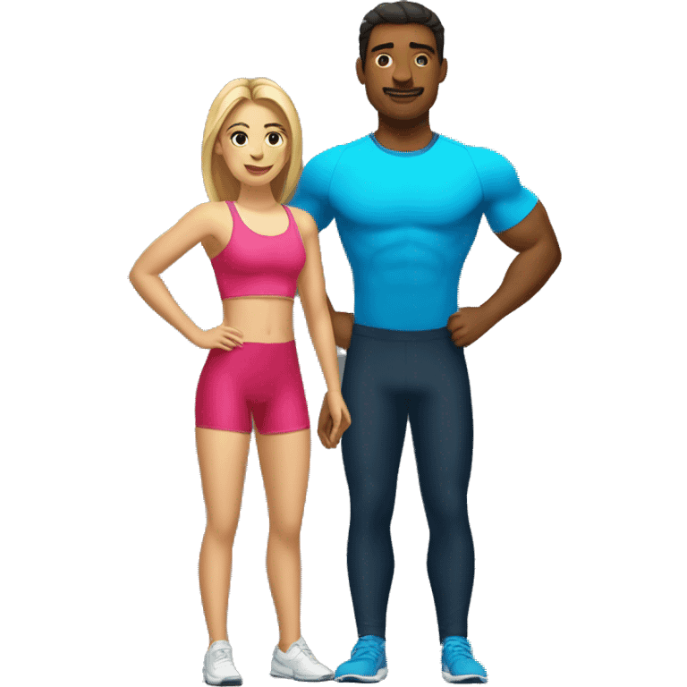 Pareja de un gimnasta y un nadador emoji