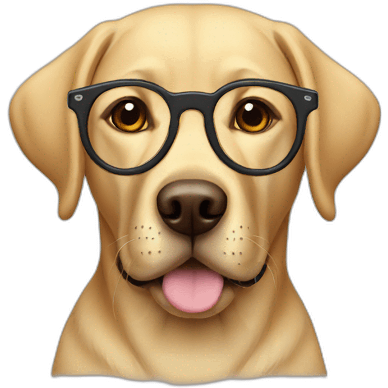 Labrador wearing glasses emoji