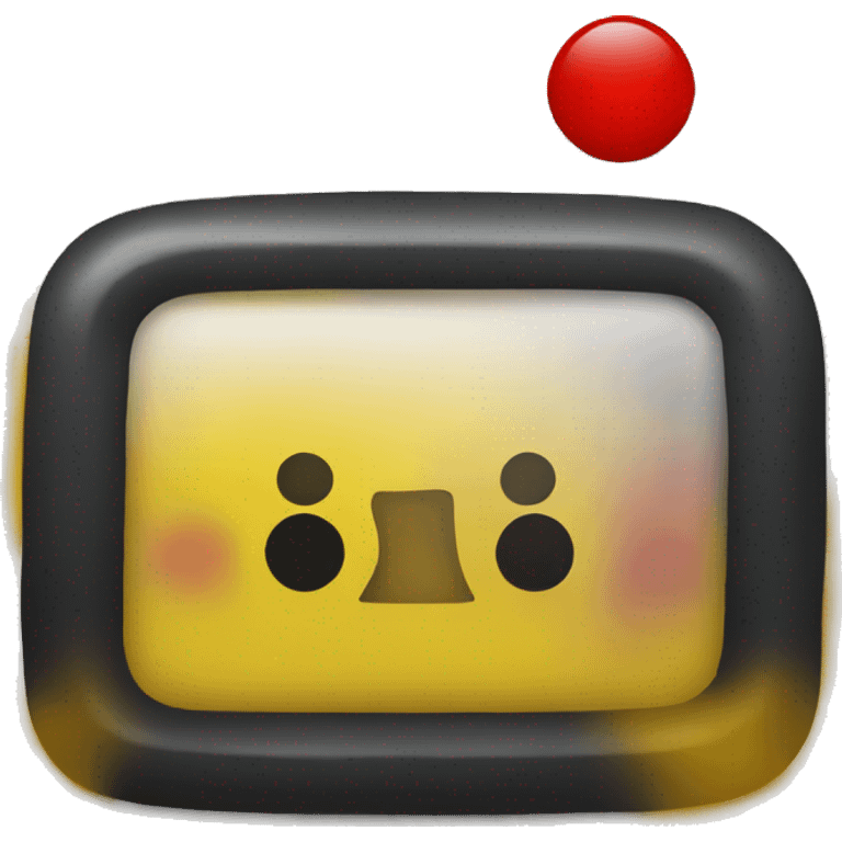 a black and red rectangle with a medium-sized yellow circle in the middle emoji