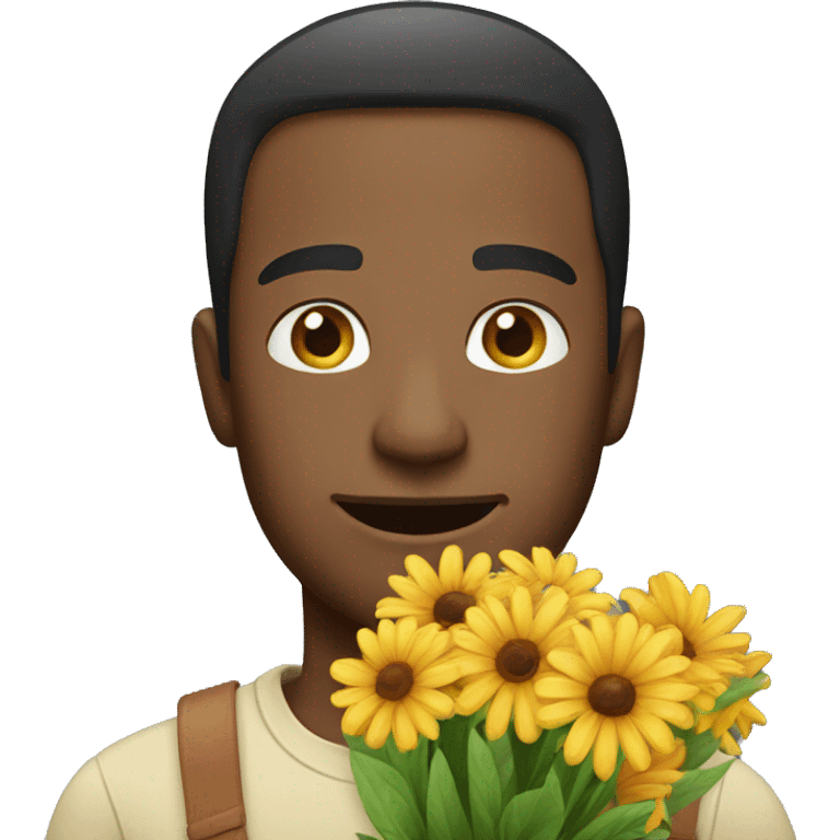 man bring flowers emoji