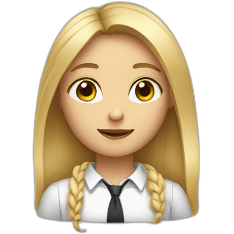 Girl with blond hair an accounter emoji